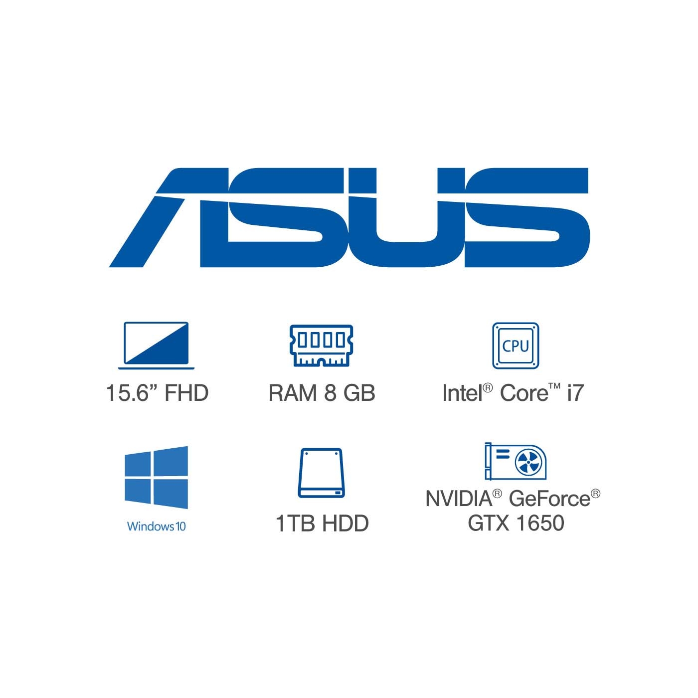 Computador Portátil Gamer ASUS TUF Gaming 15,6" Pulgadas FX505GT-BQ061T Procesador Intel Core i7 - 8GB RAM - Disco Duro 1 TB - Negro