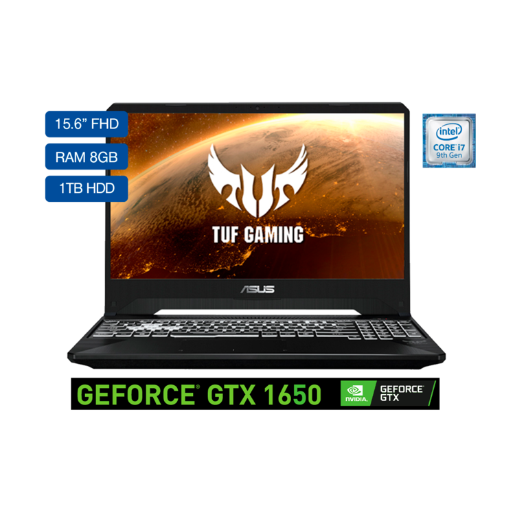Computador Portátil Gamer ASUS TUF Gaming 15,6" Pulgadas FX505GT Intel Core i7 - RAM 8GB - Disco HDD 1 TB - Negro