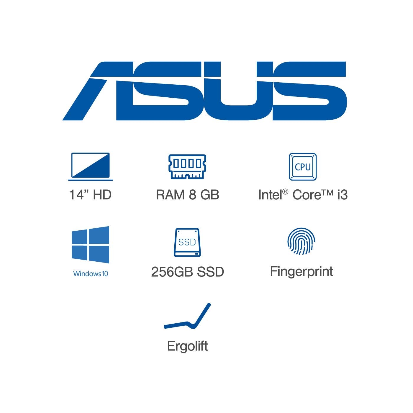Computador Portátil ASUS VivoBook 14" Pulgadas X413JA Intel Core i3 - RAM 8GB - Disco SSD 256 GB - Negro