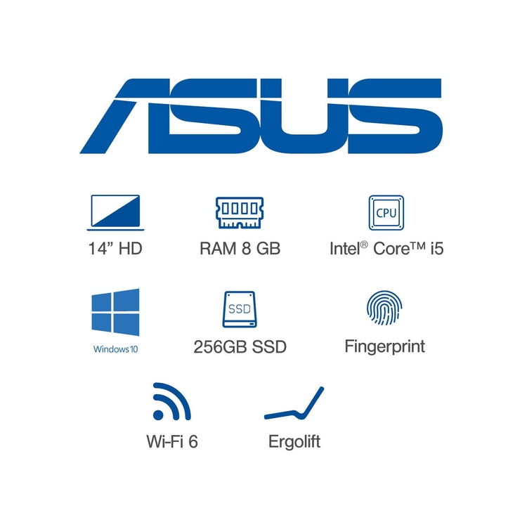 Computador Portátil ASUS VivoBook 14" Pulgadas X413JA Intel Core i5 - RAM 8GB - Disco SSD 256 GB - Negro