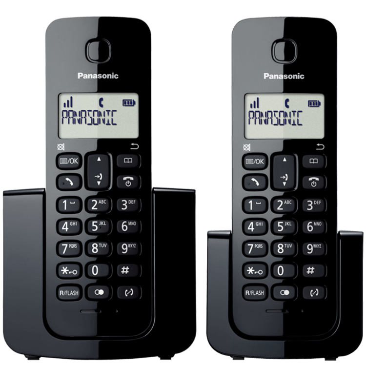 Teléfono Inalámbrico Dect PANASONIC ID TGB112 2x1 Negro