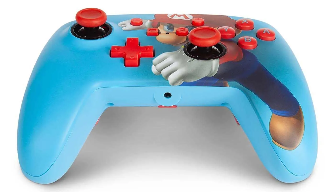 Control POWER A Switch Alámbrico Mario Azul