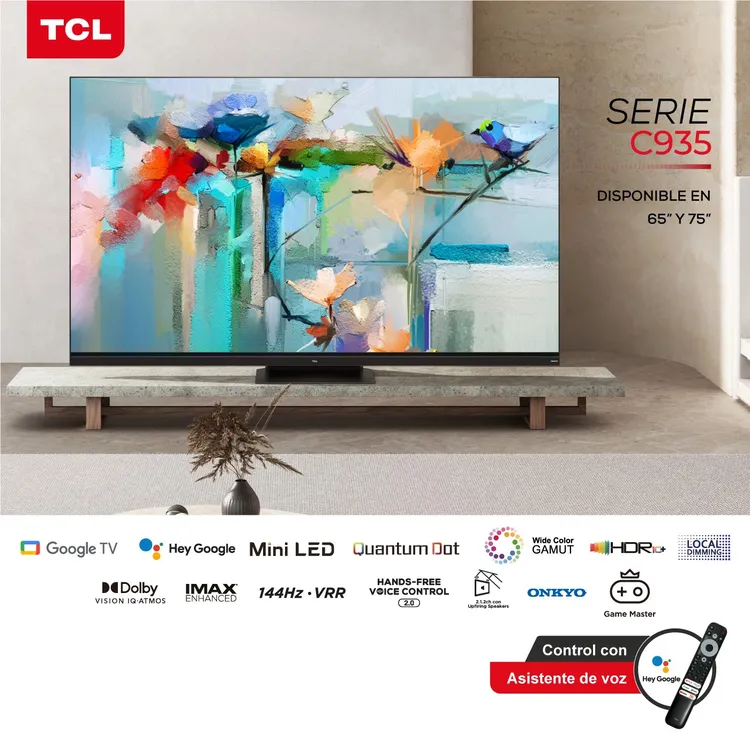 TV TCL 65" Pulgadas 164 cm 65C935 4K-UHD MINI LED Smart TV Google