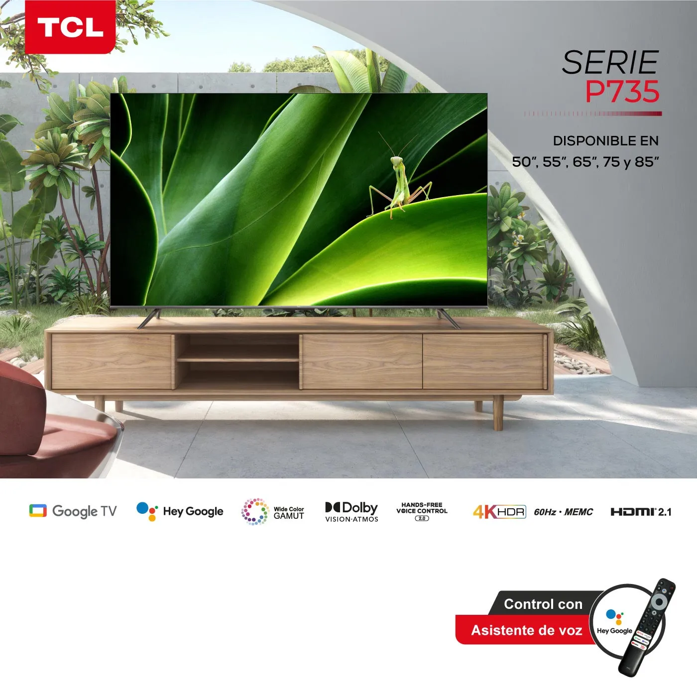 TV TCL 75" Pulgadas 190.5 cm 75P735 4K-UHD LED Smart TV Google