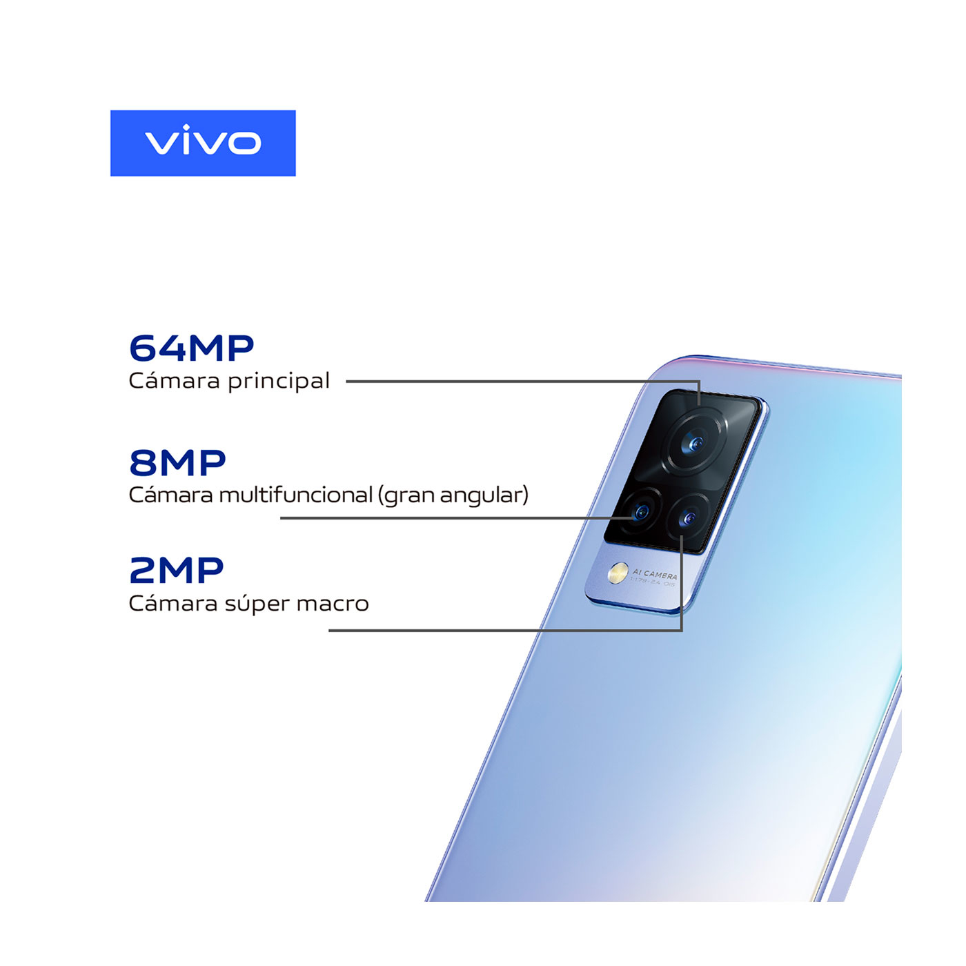Celular VIVO V21 8GB+128GB Azul