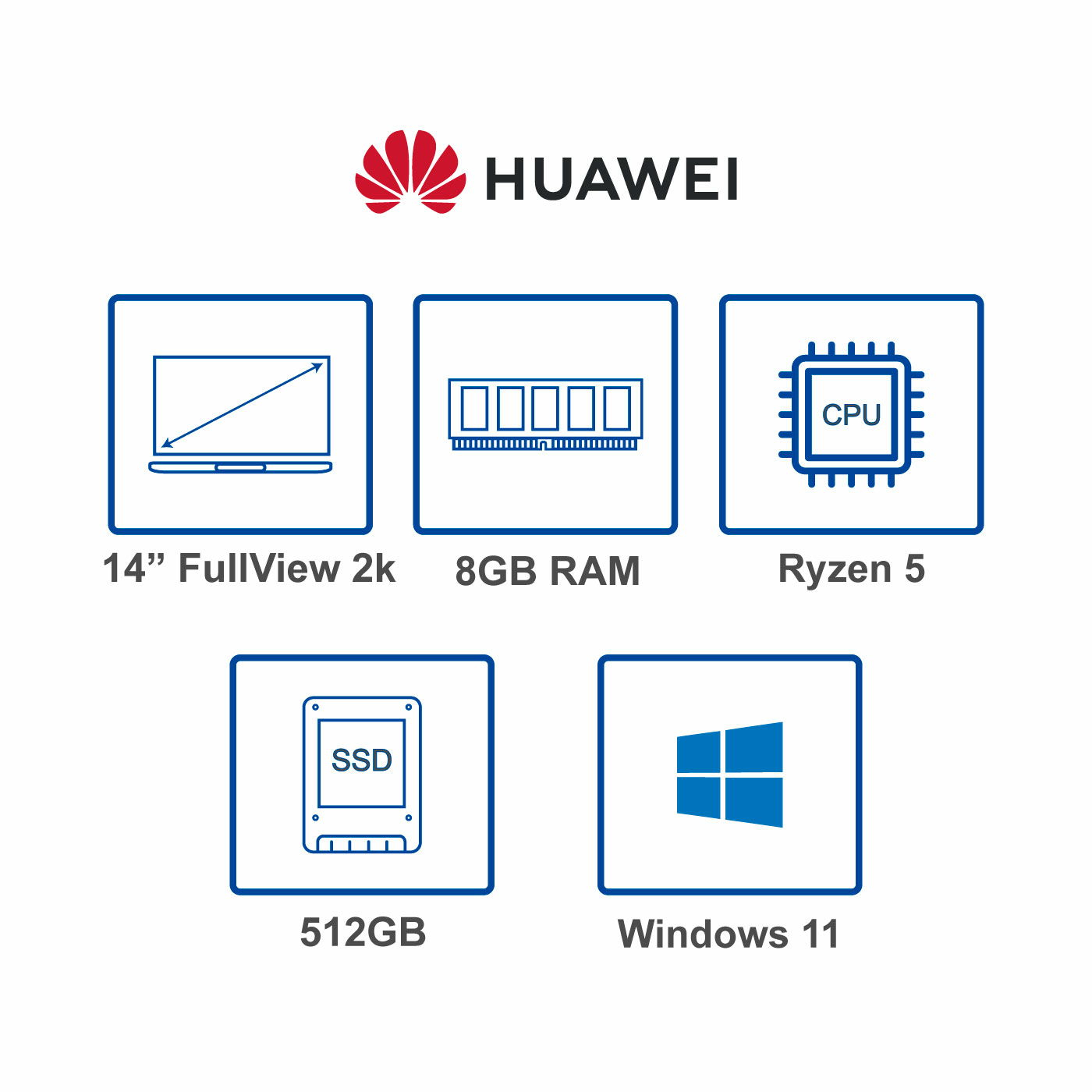 Computador Portátil HUAWEI 14" Pulgadas - Matebook 14 - AMD Ryzen 5 - RAM 8GB - Disco SSD 512 GB - Gris