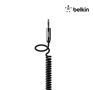 Cable BELKIN Auxiliar Uno a Uno 3.5mm Espiral de 1.80 Metros Negro