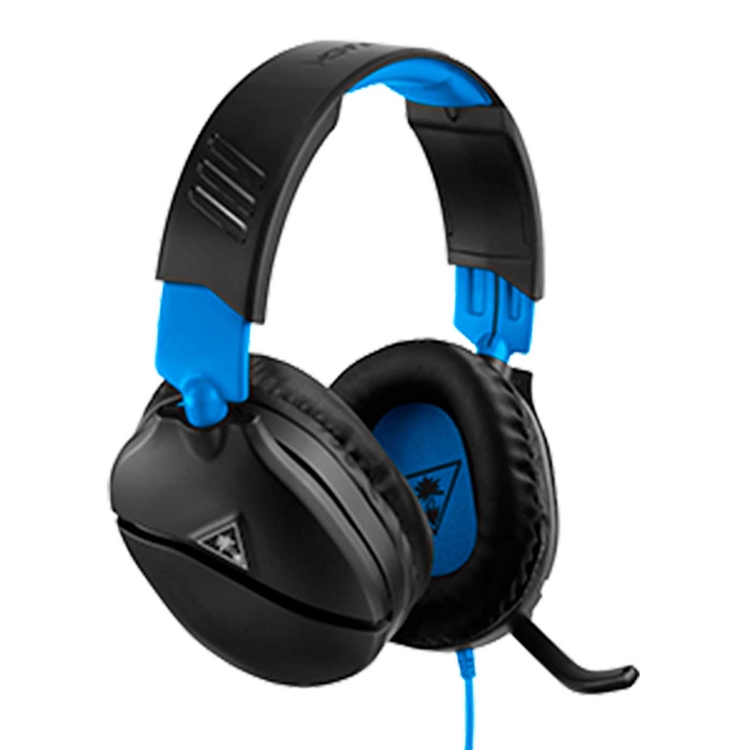 Audífonos de Diadema TURTLE BEACH Alámbricos Over Ear Recon 70P Gaming Negro/Azul para PS4, XBOX, Nintendo Switch, PC y móviles