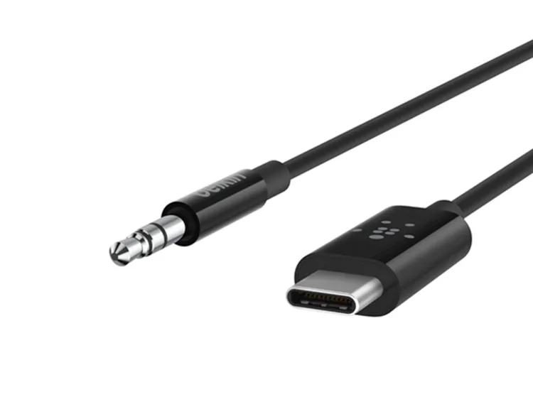 Cable BELKIN USB-C a Audio 3.5 mm de 90 Cm Negro