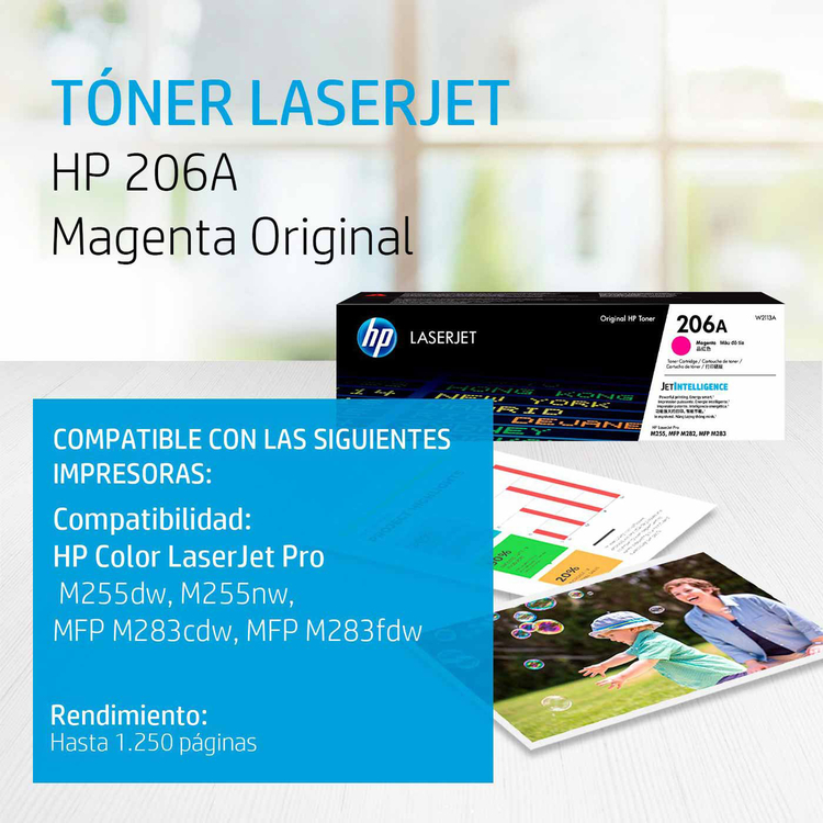 Tóner HP 206A Magenta Laserjet