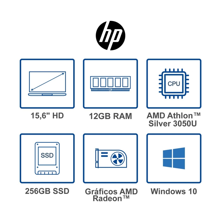 Computador Portátil HP 15" Pulgadas 15-gw0001la AMD Athlon Silver- 12 GB RAM- Disco Estado Sólido 256GB-Rojo