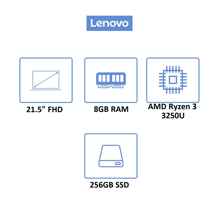 Computador All In One LENOVO 21.5" Pulgadas AIO 3 - Intel Core i3 - RAM 4GB - Disco HDD 1TB - Blanco