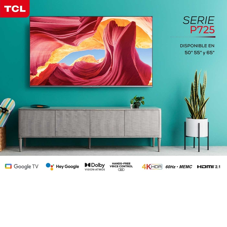 TV TCL 50" Pulgadas 127 cm 50P725 4K-UHD LED Smart TV Google TV TCL 50" Pulgadas 127 cm 50P725 4K-UHD LED Smart TV Google