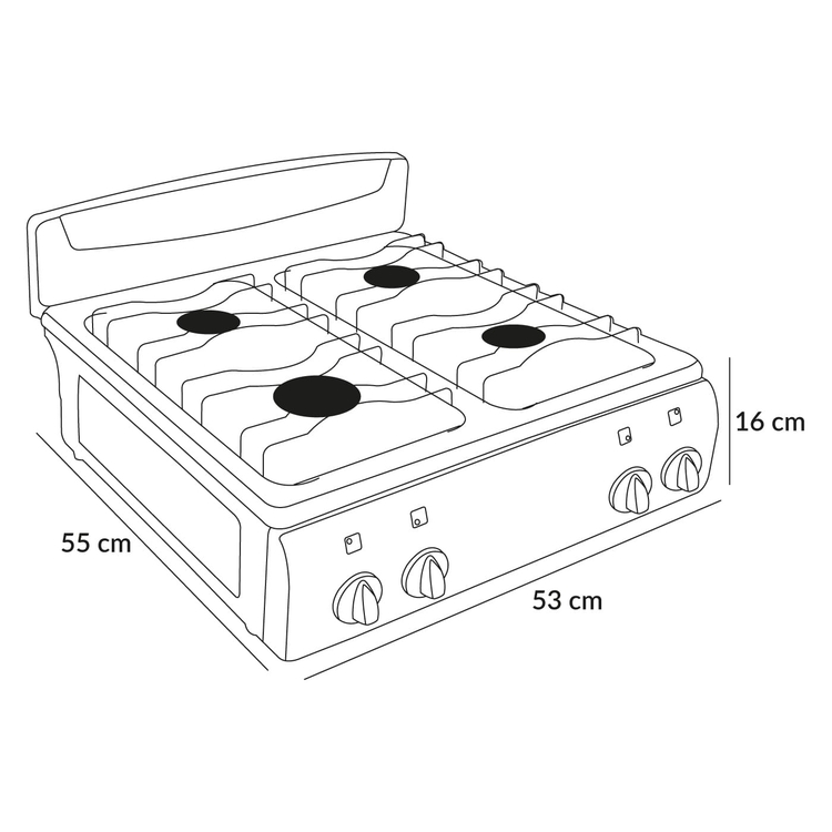 Estufa de Mesa SUPERIOR 4 Puestos Gas Natural 7053 Negro Estufa de Mesa SUPERIOR 4 Puestos Gas Natural 7053 Negro
