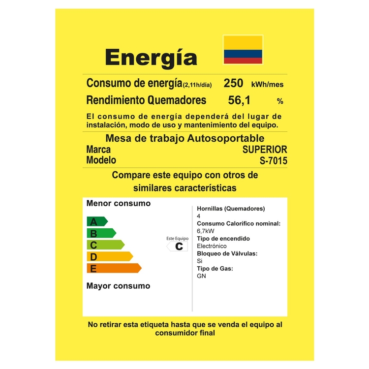 Estufa de Piso SUPERIOR 4 Puestos Gas Natural 7015 Gris Estufa de Piso SUPERIOR 4 Puestos Gas Natural 7015 Gris