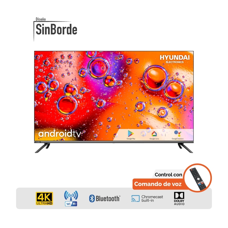 TV HYUNDAI 55" Pulgadas 141 cm HYLED5520A4KM 4K-UHD LED Smart TV Android