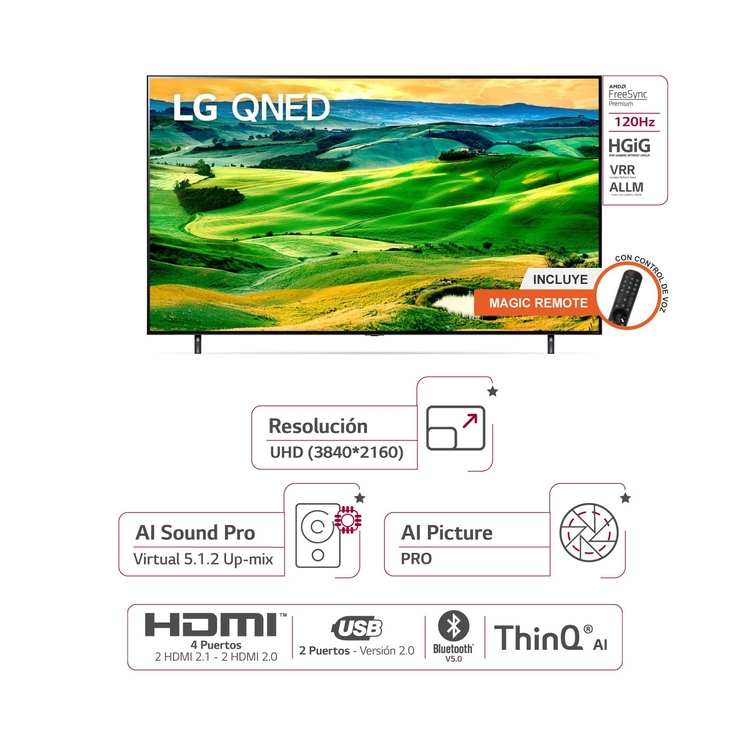 TV LG 55" 55QNED80 4KUHD
