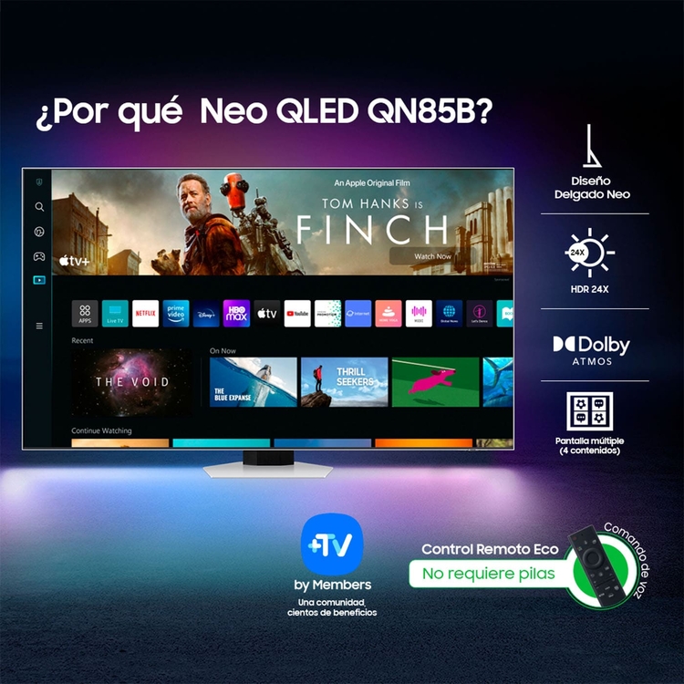 TV SAMSUNG 55" Pulgadas 139.7 cm QN55QN85BA 4K-UHD NEO QLED MINI LED Smart TV