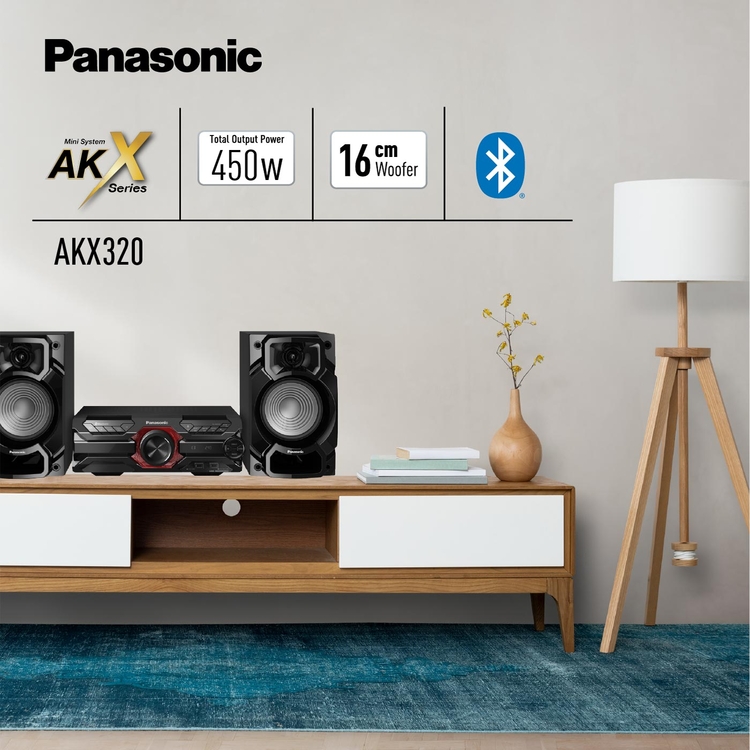 Minicomponente PANASONIC AKX320 450 Watts Negro Equipo de Sonido Minicomponente PANASONIC AKX320 450 Watts Negro Equipo de Sonido