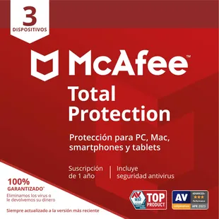 Pin Antivirus McAfee Total Protection 3 Dispositivos - 1 Año - 