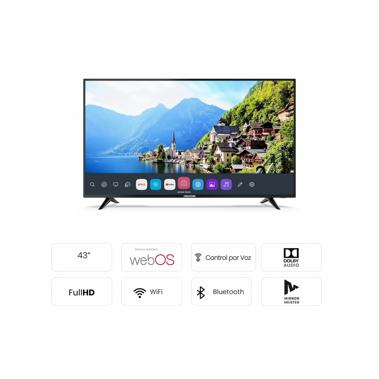 Televisor 43 Pulgadas Challenger Android TV FHD Smart TV Bluetooth