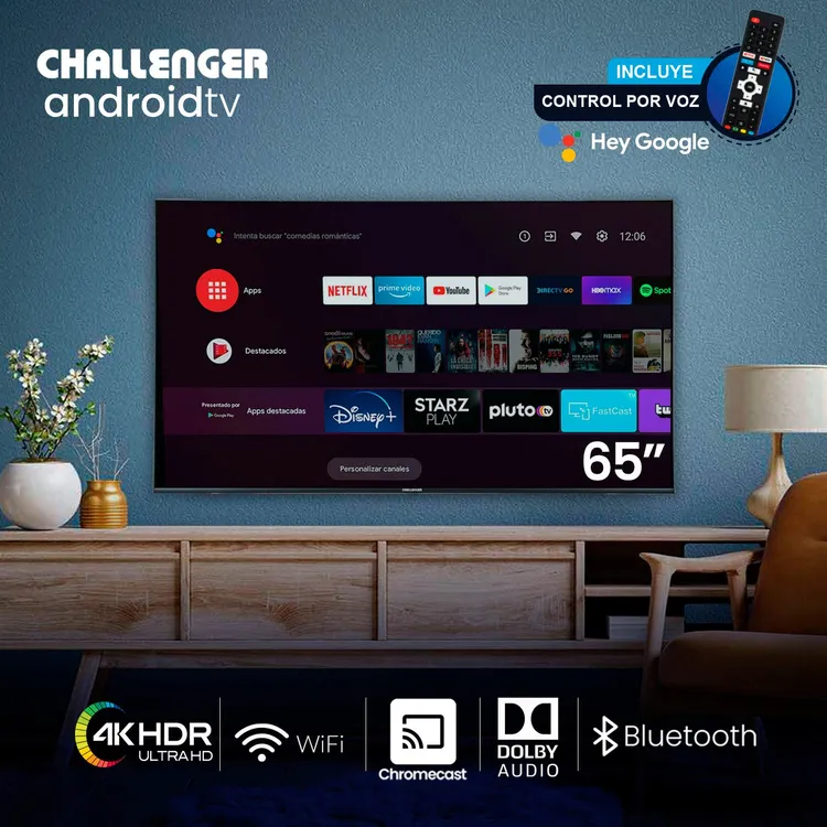 TV CHALLENGER 65" Pulgadas 164 cm 65LO70BT T2 4K-UHD LED Smart TV Android