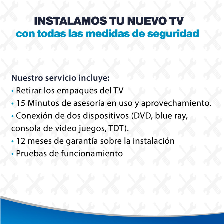 Servicio de Instalación TV 65" a 82" Incluye Base de Tijera