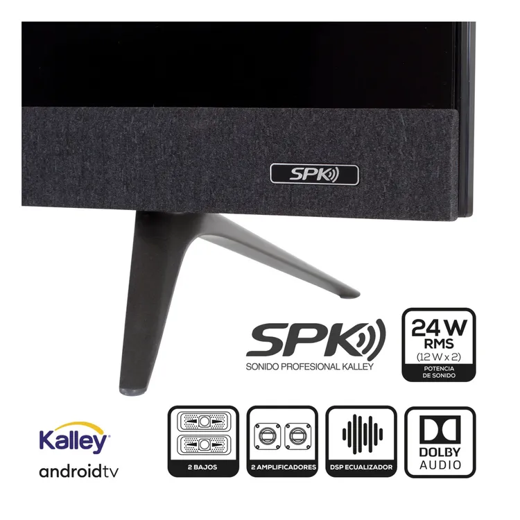TV KALLEY 55" Pulgadas 139 cm ATV55UHDS SPK 4K-UHD LED Smart TV Android