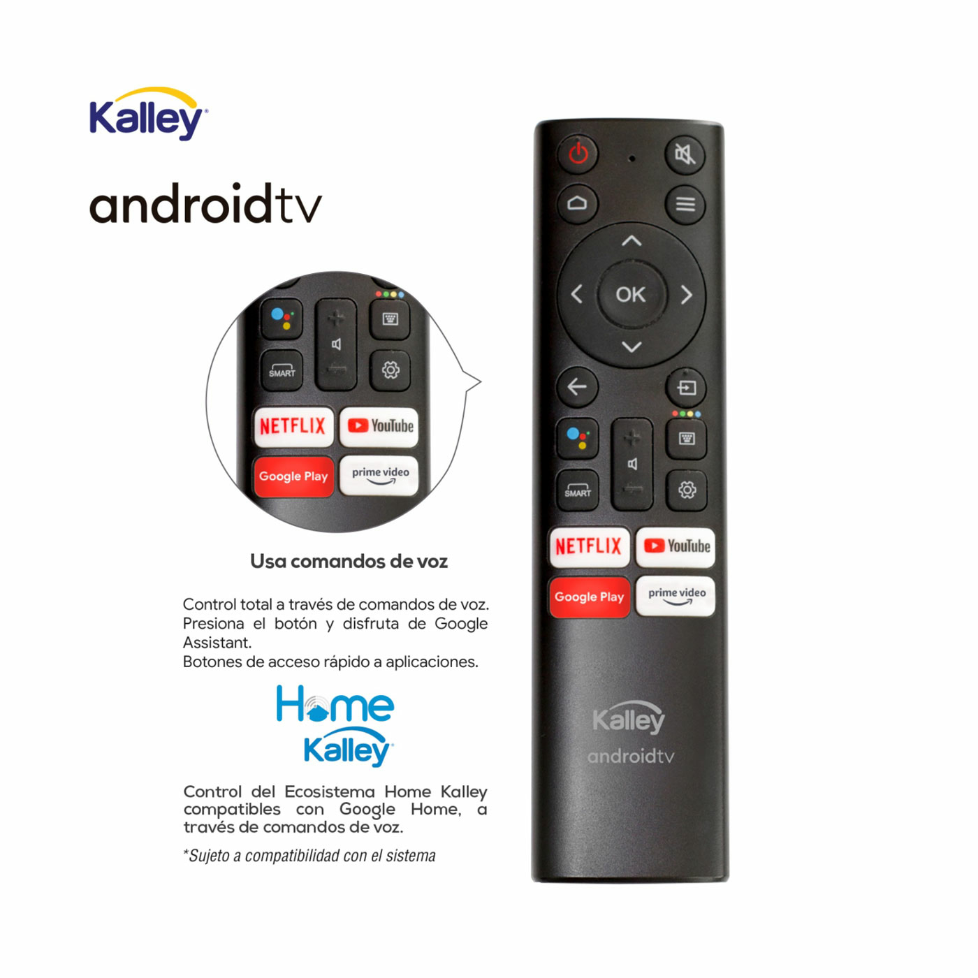 TV KALLEY 70" Pulgadas 177 cm ATV70UHD 4K-UHD LED Smart TV Android