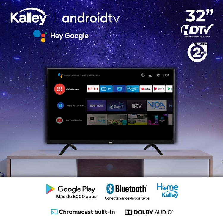 TV KALLEY 32 Pulgadas 81 cm ATV32HDE HD LED Smart TV Android