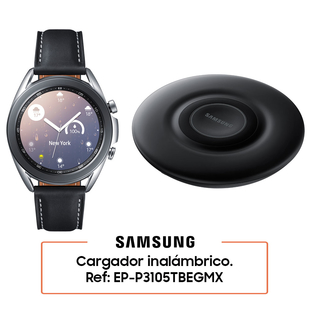 Reloj SAMSUNG Galaxy Watch 3 de 45 mm Plateado + Cargador Inalámbrico P3105
