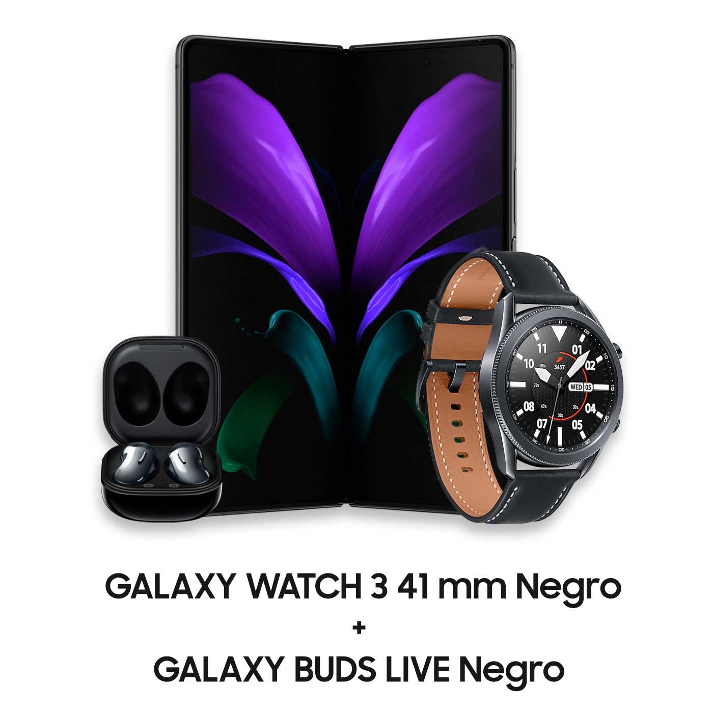 Celular SAMSUNG Galaxy Z FOLD 2 Negro + Galaxy WATCH 3 41 mm Negro + Galaxy BUDS LIVE Negro