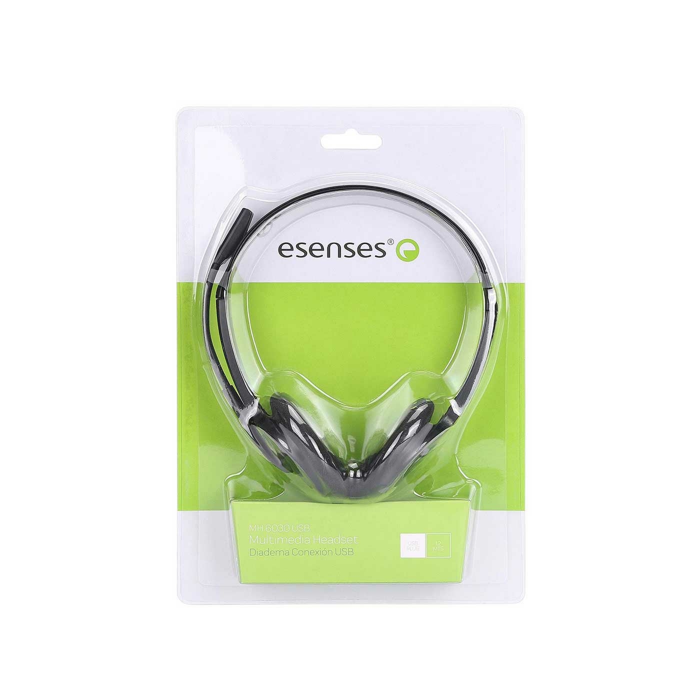 Audífonos de Diadema ESENSES Alámbricos Multimedia USB MH-6030 Negro