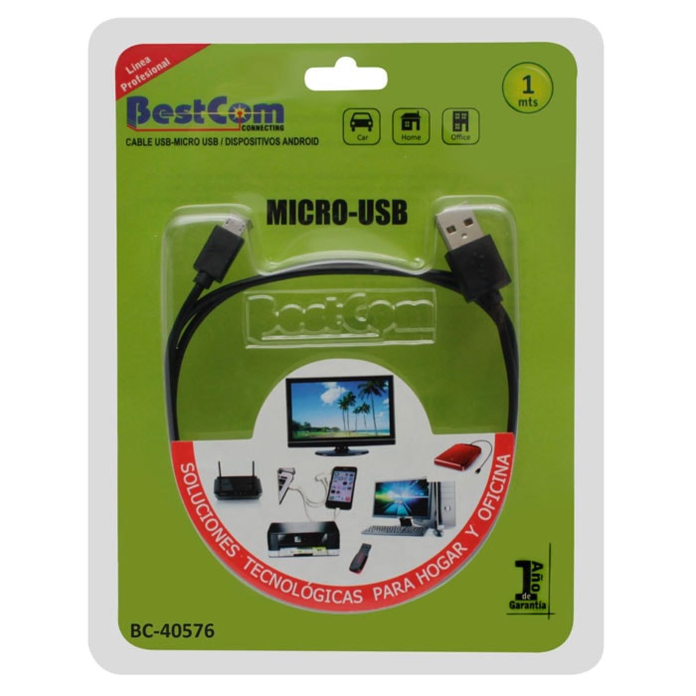Cable BESTCOM USB 2.0 a Micro USB de 1.0 Metro