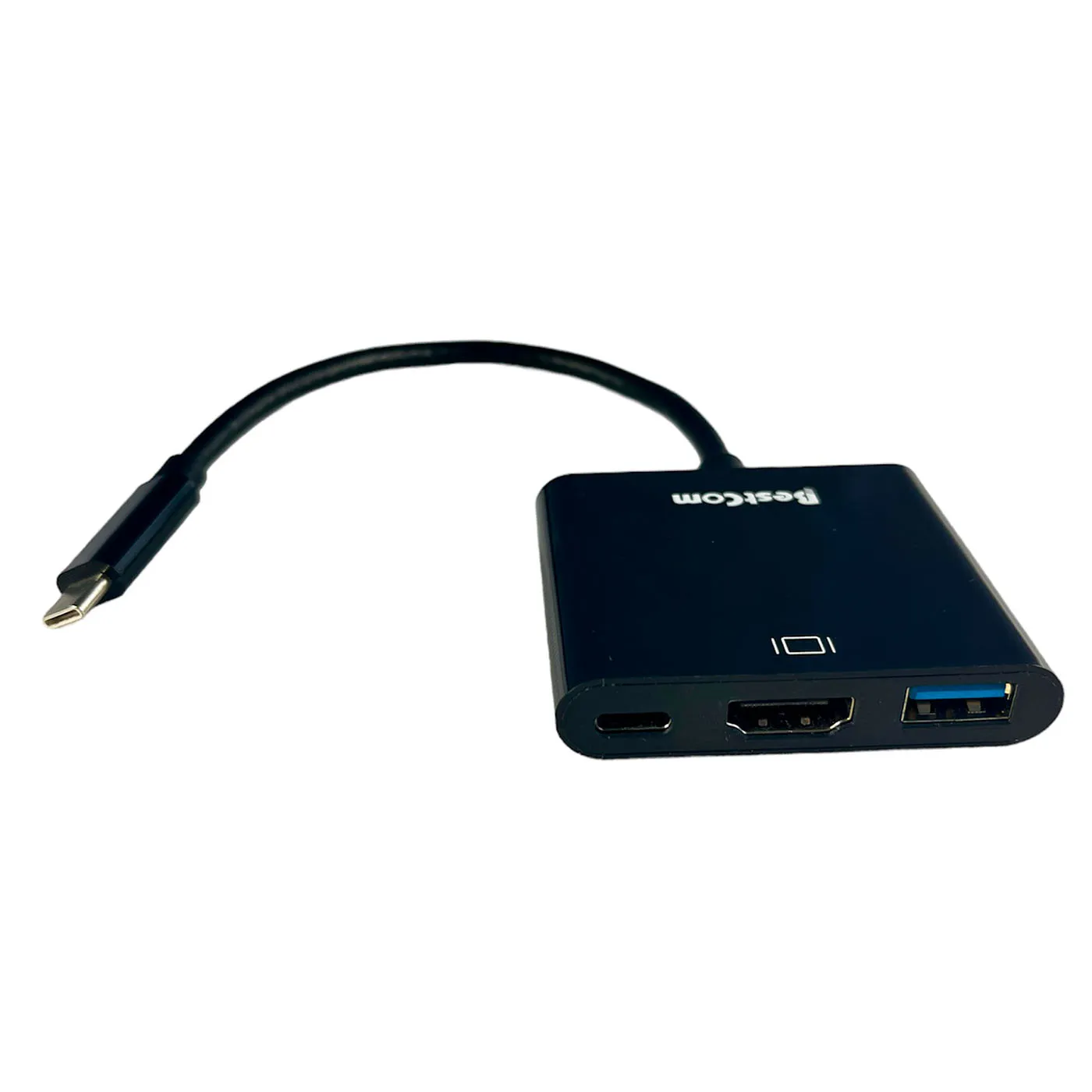 Hub BESTCOM 3 en 1 USB-C a HDMI/ USB 3.0/ USB-C