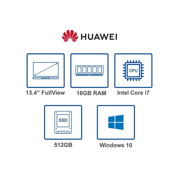 Computador Portatil HUAWEI 13.4" Pulgadas Matebook 13s - Intel Core i7 - RAM 16GB - Disco SSD 512 GB - Gris + Obsequio