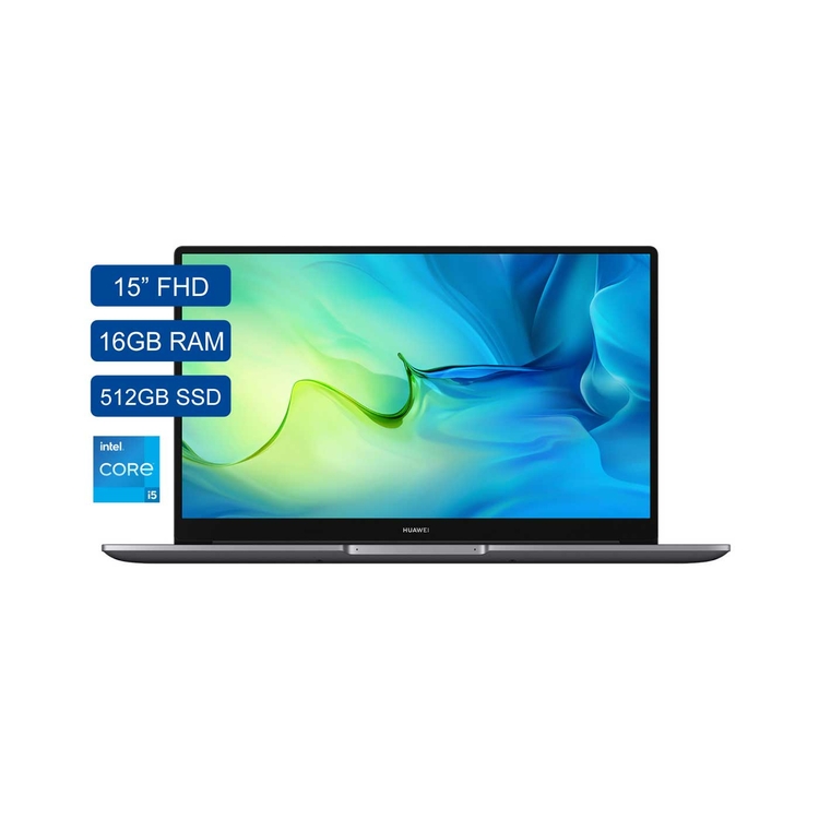 Computador Portátil HUAWEI 15.6" pulgadas Matebook D15 Intel Ci5 - RAM 16GB - Disco Estado Solido 512GB SSD - Gris + Obsequios
