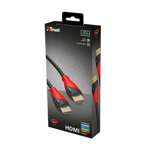 Cable TRUST HDMI a HDMI 4K GXT730 de 1.80 Metros Negro Rojo