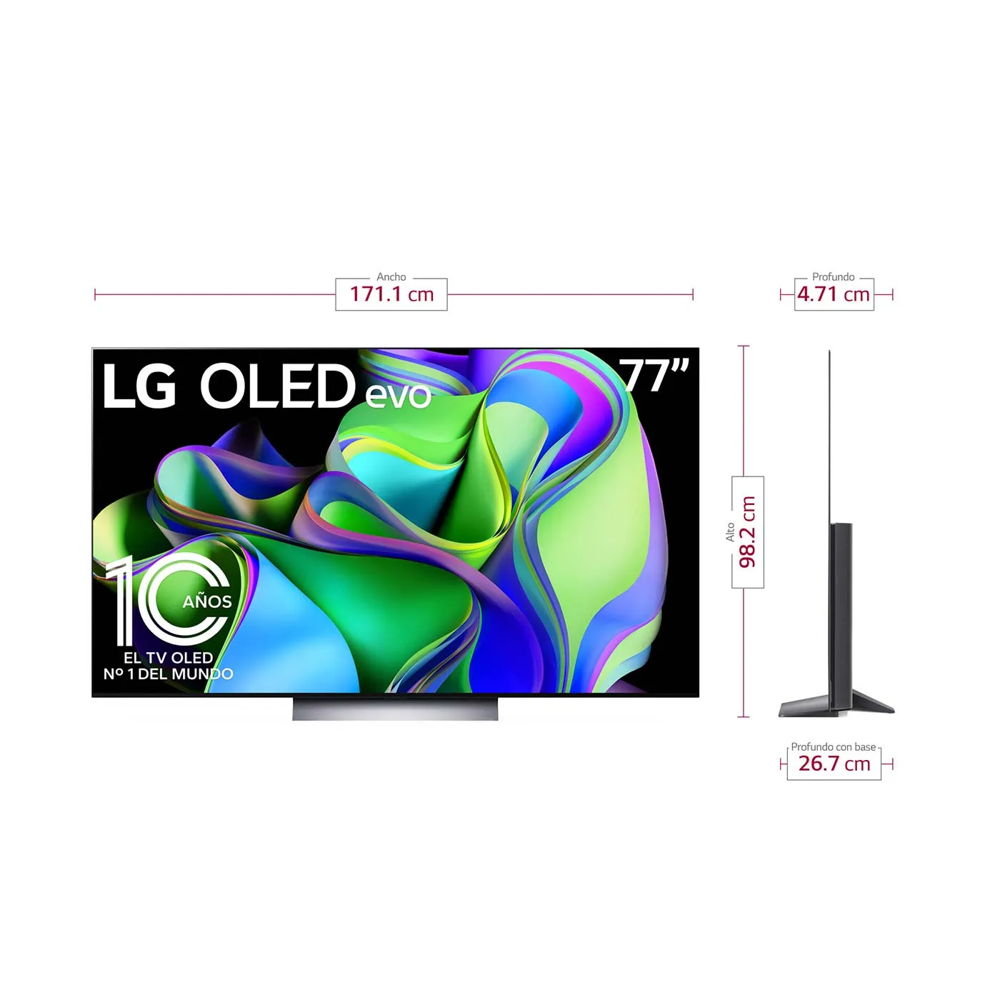 TV LG 77" Pulgadas 195 Cm OLED77C3PSA 4K UHD OLED Smart TV