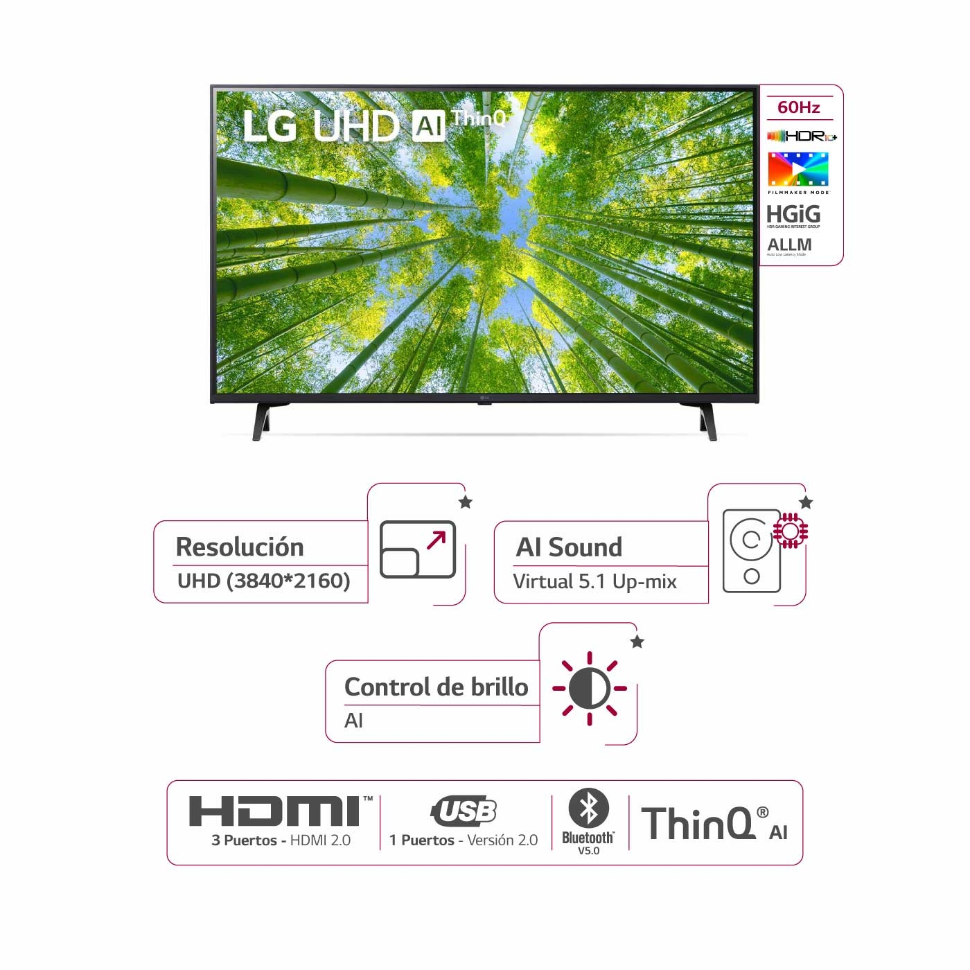TV LG 43" Pulgadas 108 cm 43UQ8000PSB 4K-UHD LED Smart TV