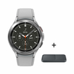 Reloj SAMSUNG Galaxy Watch 4 Classic de 46 mm Plateado + Cargador Dual Inalámbrico 15W - 